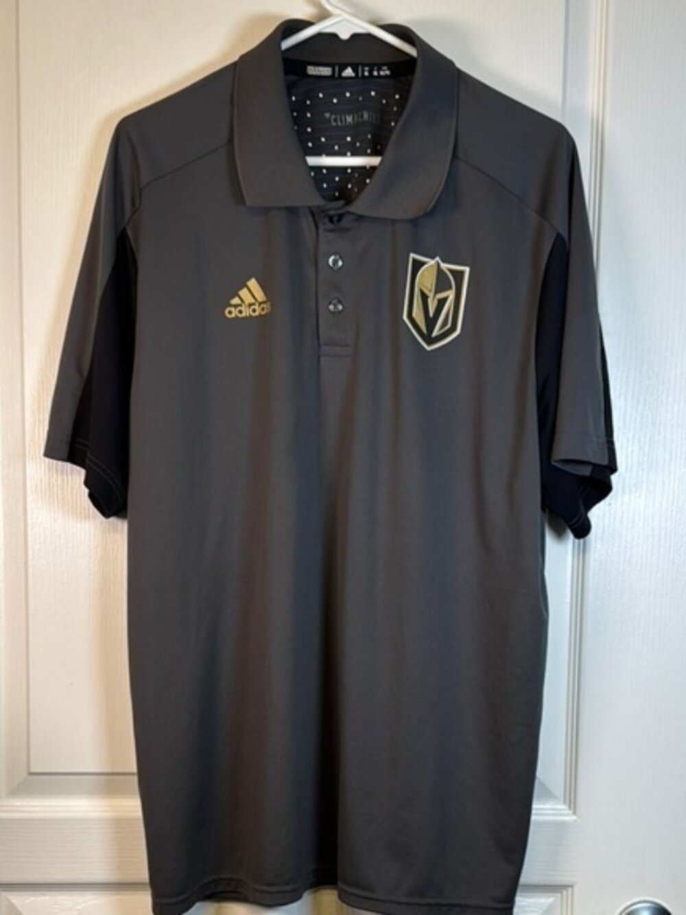 Adidas Vegas Golden Knights NHL 2017 Hockey Game Day Polo Shirt XL EUC #SP-009